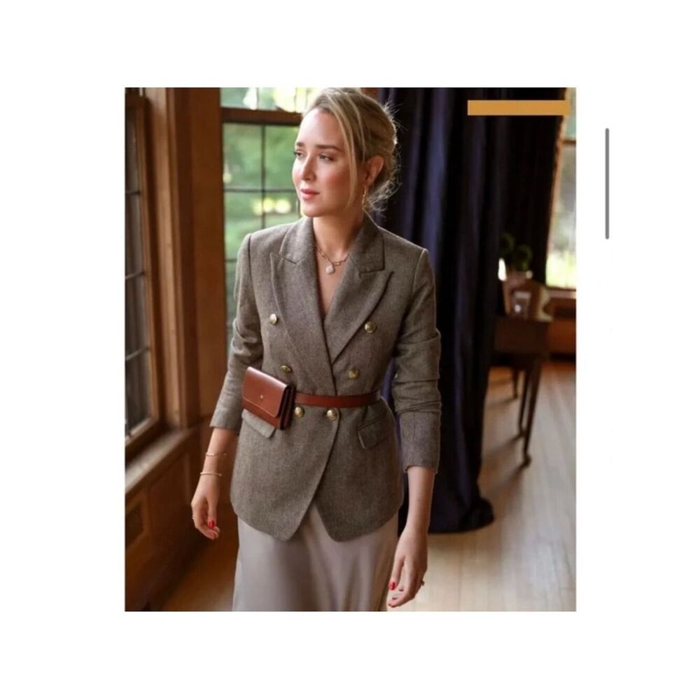BANANA REPUBLIC Italian herringbone captain's blazer Size 12